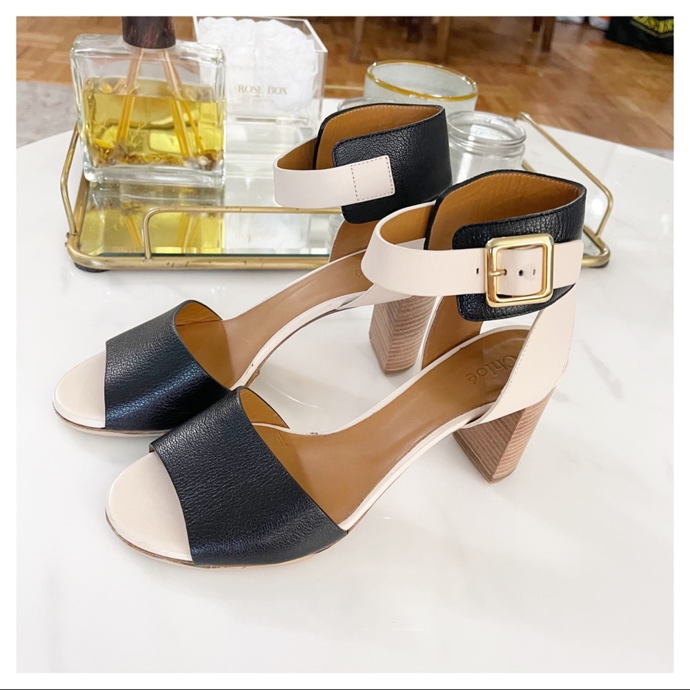 Chloe Black and Cream Sandals